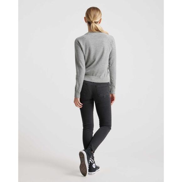 Quince Mongolian Shrunken Cashmere Sweatshirt - M Heather Grey - Picture 4 of 5